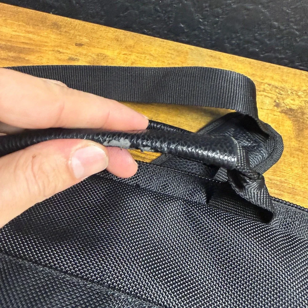 Kenneth Cole Reaction RFID Black Faux Leather Laptop Briefcase Messenger Bag OS